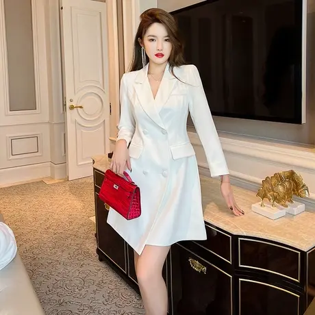设计感小众西装连衣裙女2023秋季新款气质女神范轻奢西服外套短裙图片