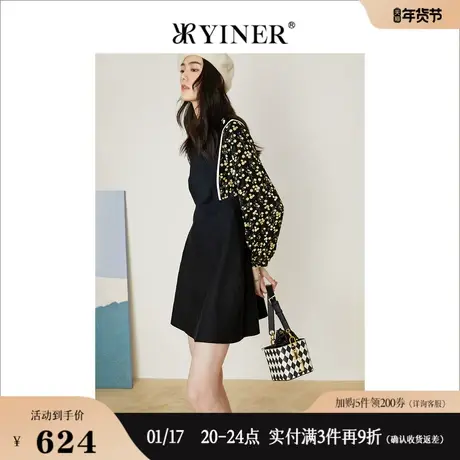 音儿奥莱女装碎花针织连衣裙图片