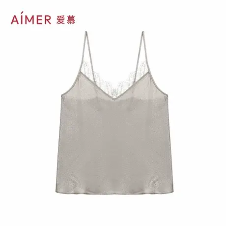 【直播秒杀品】爱慕丝享百搭打底女内搭真丝性感V领蕾丝吊带背心图片