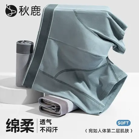 【3条装】秋鹿先生10A抑菌纯棉柔软内裤男2025夏新款四角平角短裤图片