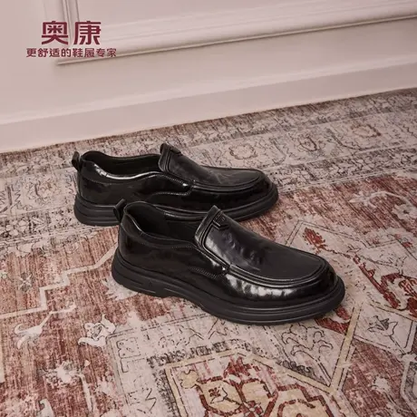 奥康 2025秋季新款男鞋公务一脚蹬豆豆鞋男款舒软乐福鞋门店发货图片