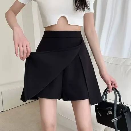 黑色半身裙子女夏季2025新款胖mm显瘦包臀短裙小个子高腰a字裙裤图片