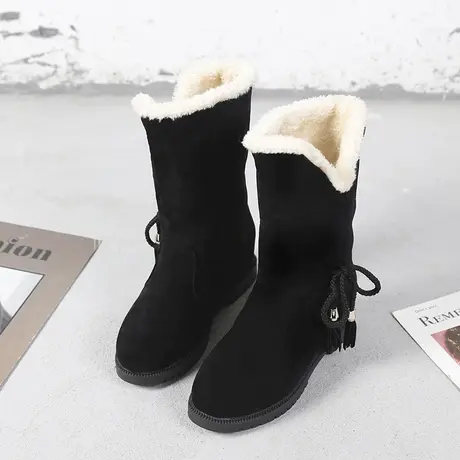 雪地靴女冬季加绒加厚棉鞋女短筒学生短靴保暖马丁靴韩版两穿中筒商品大图