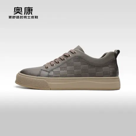 【门店发货】Aokang奥康春季新款潮流时尚休闲鞋磨砂男板鞋图片
