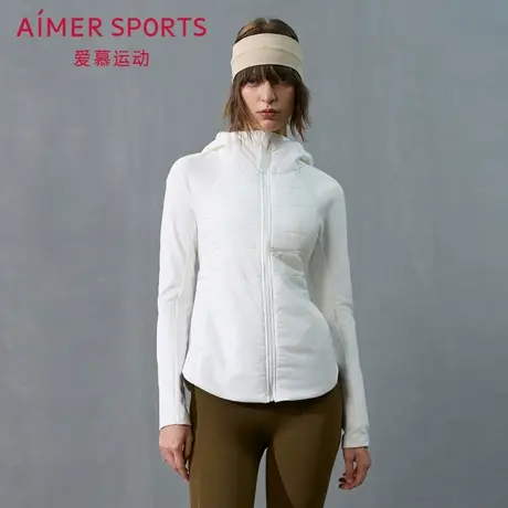 爱慕运动秋日向暖24秋冬女士外穿带帽拉链薄棉服AS144T61图片