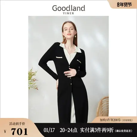 Goodland女装假两件连衣裙图片