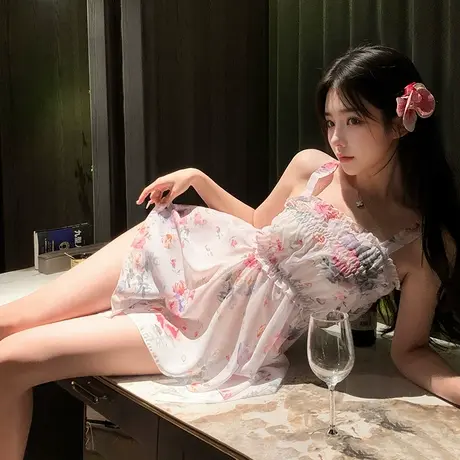 霏慕睡衣性感吊带睡裙女款情侣趣味夏款高级感纯欲风床上诱惑7809图片