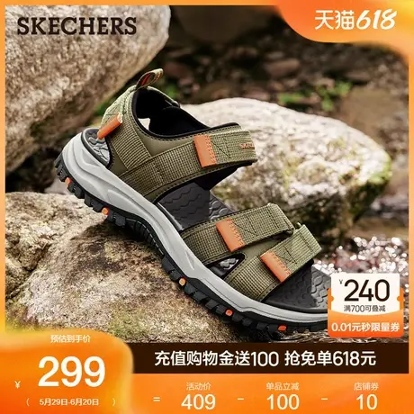 Skechers斯凯奇男鞋2025夏季新款凉鞋外穿沙滩鞋开车户外休闲凉拖图片