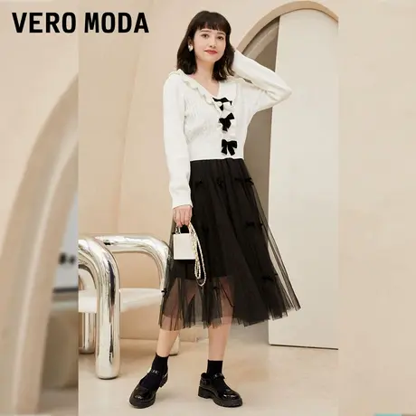 Vero Moda奥莱连衣裙春秋新款甜美气质针织衫吊带纱裙两件套流行图片