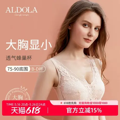 雅黛丽内衣女大胸显小聚拢文胸无钢圈调整型收副乳防下垂美背胸罩图片