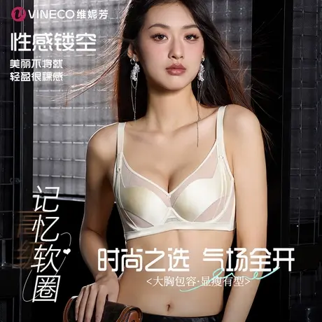 Vineco/维妮芳维妮芳薄款透气大胸显小聚拢防下垂内衣B3337图片