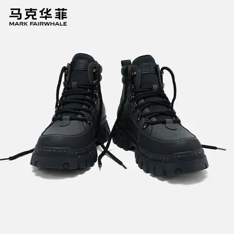 马克华菲夏季马丁靴休闲男鞋新款工装男靴子男士短靴高帮登山靴男图片