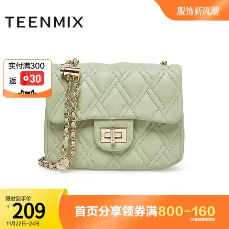 天美意时尚潮流菱格链条单肩斜挎包女新商场同款X2567AX3奥莱图片
