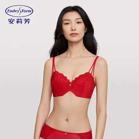 安莉芳专柜新品亮片蕾丝花边女士文胸无钢圈小胸聚拢内衣EB00791商品大图