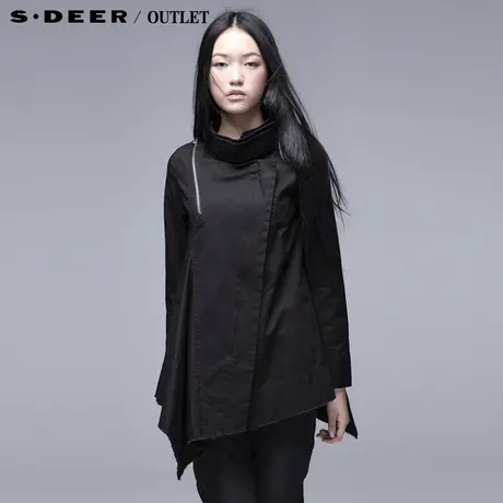 sdeer圣迪奥款春女装设计斜襟立领不规则外套3381784商品大图