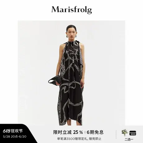 【艺术家灵感】玛丝菲尔夏桑蚕丝A字无袖连衣裙女图片