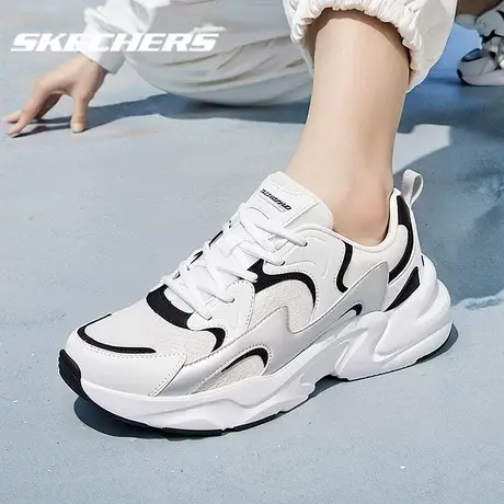 Skechers斯凯奇熊猫鞋踏浪男鞋休闲鞋缓震运动鞋厚底老爹鞋小白鞋图片