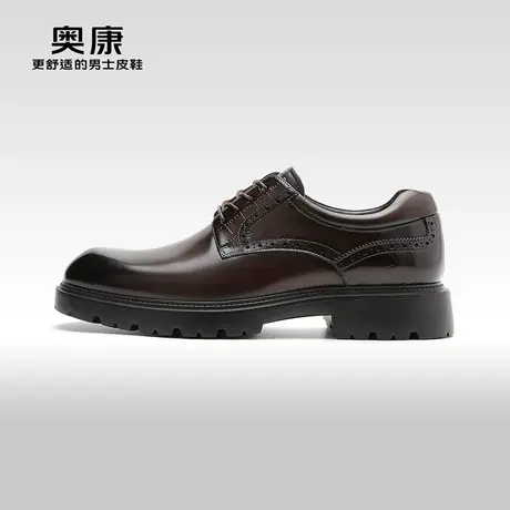 【门店发货】奥康男鞋2023秋季新款低帮商务正装德比鞋真皮办公鞋商品大图