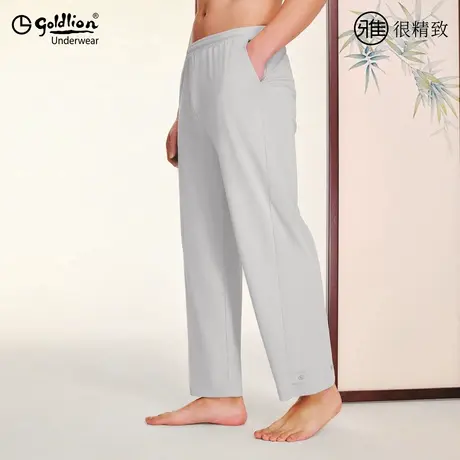 金利来雅系列纯棉休闲男士长裤家居服睡裤春夏季薄款宽松舒适透气图片
