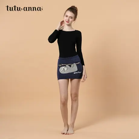 tutuanna秋冬加厚保暖里起毛卡通腹卷短裙女 低腰款秋冬短裙女款图片