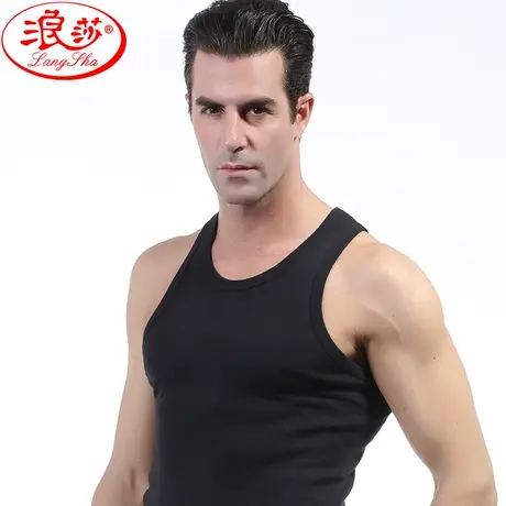 浪莎背心 男士春秋季韩版 纯棉舒适背心 运动吸湿透气打底汗衫商品大图