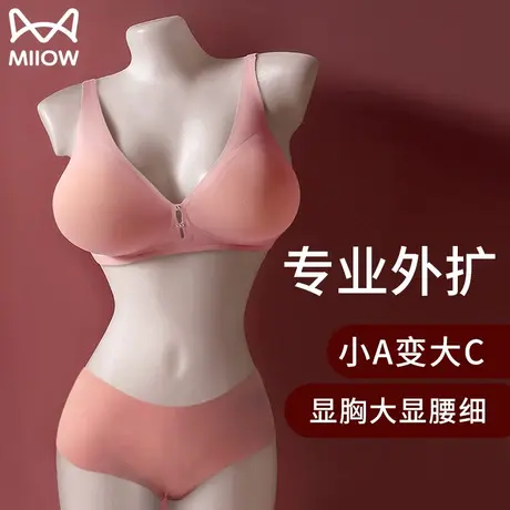 猫人外扩型胸内衣女小胸聚拢显大性感无痕穿出漫画胸无钢圈文胸罩商品大图