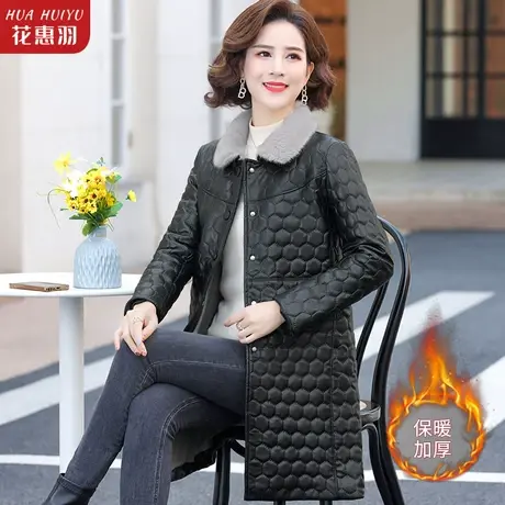 棉袄外套轻薄羽绒棉服女新款女士中年妇女洋气冬款妈妈中长款棉衣商品大图