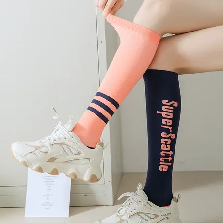 小腿袜女士夏季薄款专业健身运动肌能压缩袜跑步跳绳压力瘦腿长筒图片