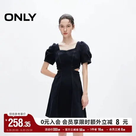 ONLY奥莱夏季甜美可爱泡泡袖显瘦短裙牛仔连衣裙女图片