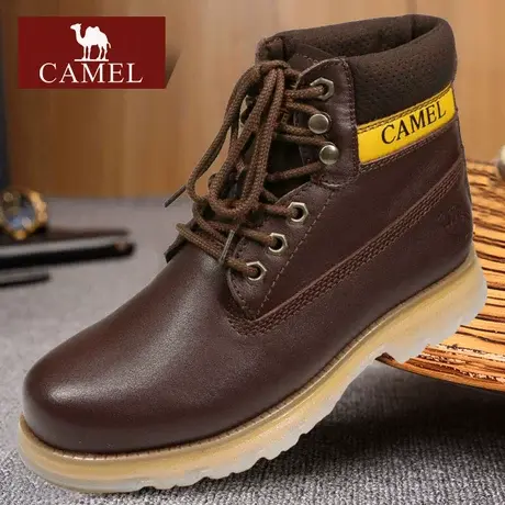 Camel/骆驼男鞋秋冬季款真头层牛皮户外休闲皮靴大头工装马丁靴子图片