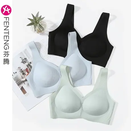 芬腾女士内衣舒适睡眠透气大码收副乳聚拢胸罩上托防下垂无痕文胸商品大图