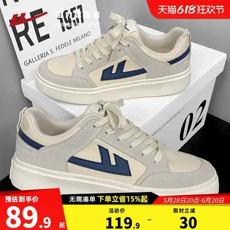 回力帆布鞋子男鞋2025新款夏季透气韩版潮流休闲小白鞋中学生板鞋图片