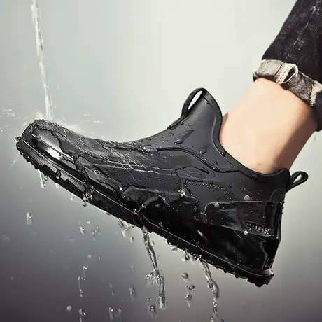 运动款雨鞋男短筒防水鞋耐脏防滑低帮雨靴厨房胶鞋速干钓鱼鞋时尚图片