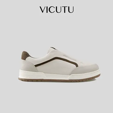 VICUTU威可多男士休闲鞋秋季舒适牛皮革商务通勤时尚百搭商务板鞋图片
