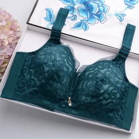 大胸显小内衣女薄款聚拢收副乳大码全罩杯超薄杯无海绵无钢圈文胸图片