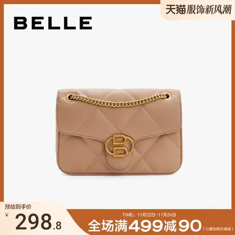 百丽包包女秋冬新款时尚斜挎包高级质感小香风链条小方包X4926BX1图片