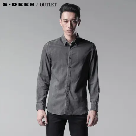 【多件多折】sdeerhe圣迪奥专柜正品男春做旧纯色男式衬衫3170559图片