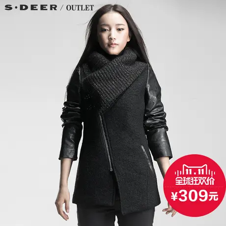 s.deer【上新】圣迪奥正品女装拼接设计感帅气修身外套S13482209图片