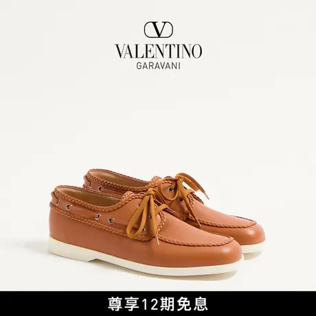 [12期免息]华伦天奴VALENTINO男士 PALM AVENUE 羊皮船鞋图片