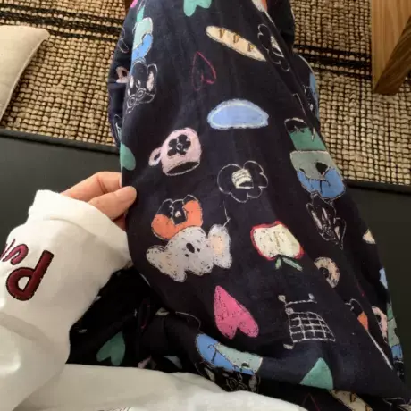 A类100%棉双层纱布睡裤女夏季薄款可外穿家居服遛弯裤可外穿图片