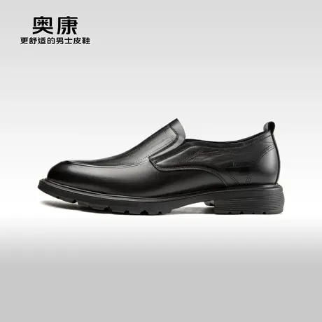 AOKANG奥康2024春季新款商务正装德比鞋男轻质真皮拼接办公鞋图片