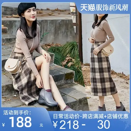 2025秋冬新款手工厚底高跟坡跟牛皮短靴女防水台真皮休闲鞋皮鞋图片