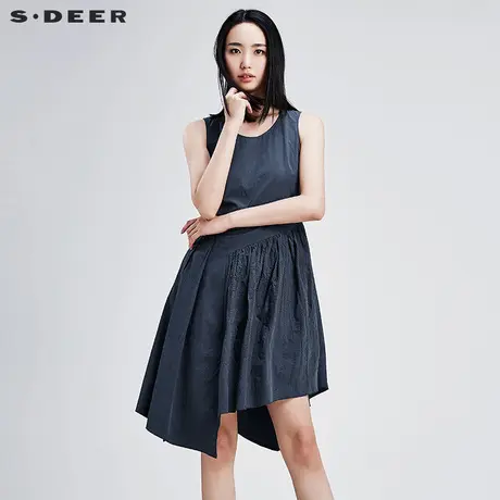 sdeer圣迪奥女不规则摆凸绣不规则连衣裙S16281285图片