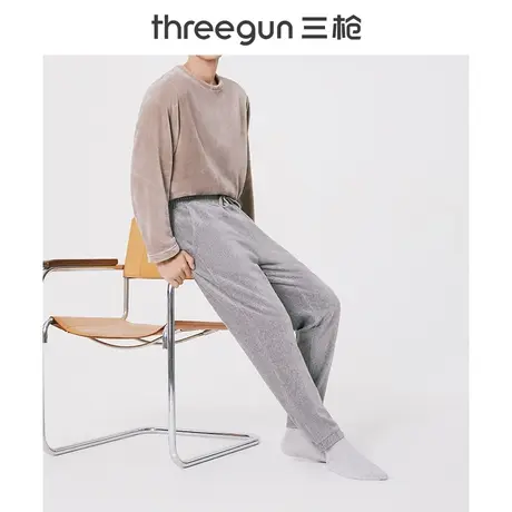 三枪家居裤男秋冬灯芯绒保暖柔软舒适居家可外穿男士休闲裤图片