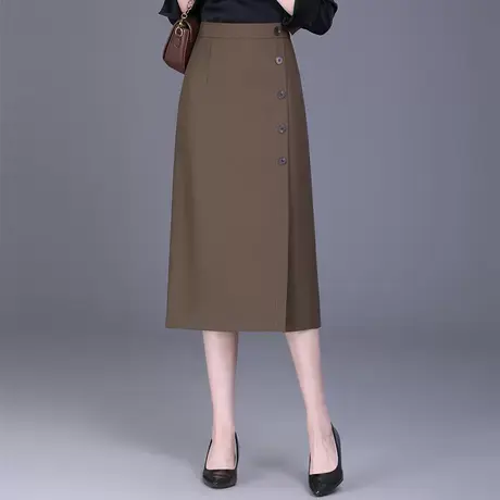 直筒垂感半身裙女春秋A字包臀裙2025新款一步裙子中长显瘦西装裙图片