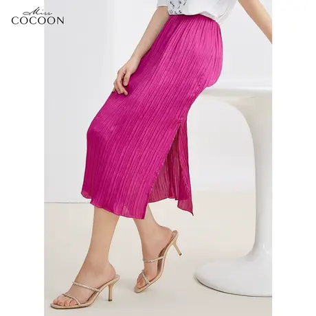 missCOCOON法式高腰开叉半身裙女2023夏装新款设计感小众气质裙子图片
