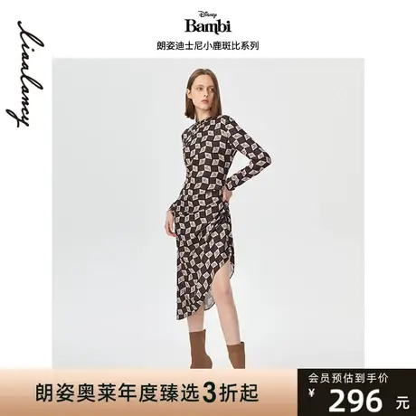 【迪士尼小鹿斑比系列】朗姿法式时尚设计感连衣裙2023年春季新款图片