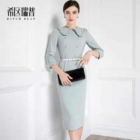 希区瑞普名媛连衣裙高端气质2024年春季女装法式复古娃娃领图片