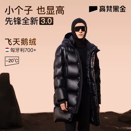 【高梵黑金鹅绒服】先锋3.0六格羽绒服男冬季加厚2023新款中长款商品大图