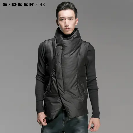 S.Deer/He【惠】圣迪奥男装立领简约风格羽绒马甲H14471661图片